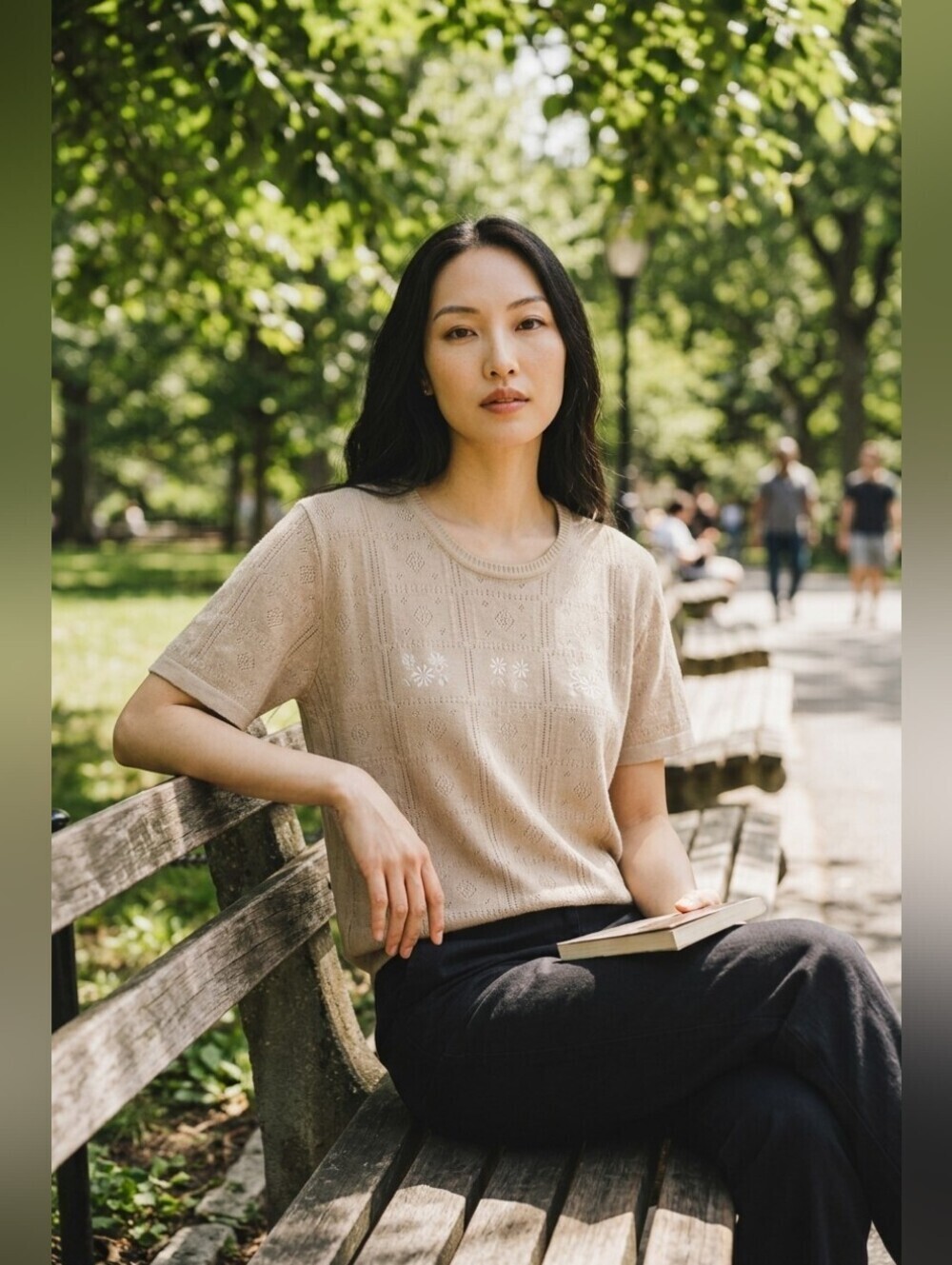 Vintage Beige Short Sleeve Knit Top
